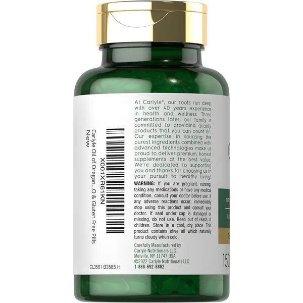 Aceite de Orégano Carlyle®- Cada cápsula aporta aceite de orégano premium, rico en antioxidantes que apoyan tu bienestar diario/4000Mg