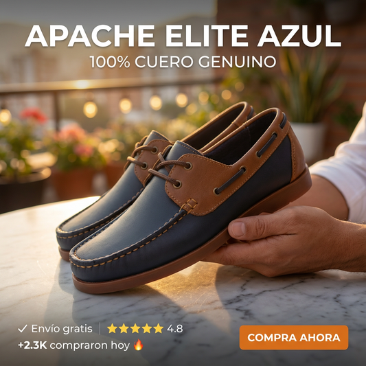 Apache Élite Azul- 100% Cuero Genuino