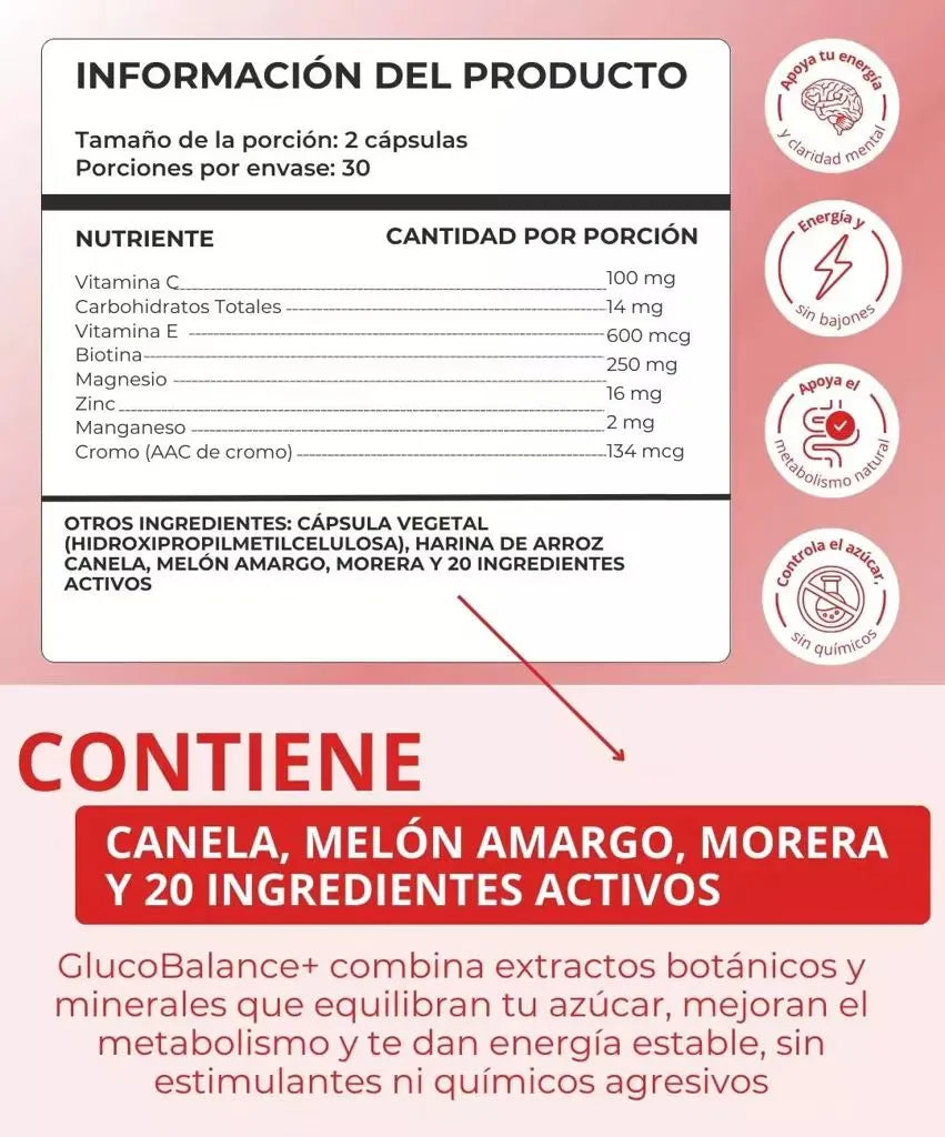 Blood Sugar Complex Original™ 60 capsulas 940 Mg -Apoya niveles equilibrados de azúcar con fórmula natural certificada.