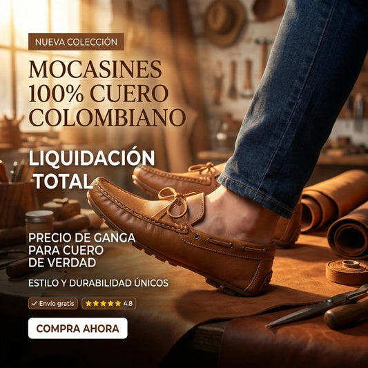 Mocasín color Miel- 100% Cuero Genuino