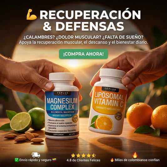 Pack Recuperacion & Defensas: Apoyo total para tu cuerpo 2X1 Magnesio y Vitamina C